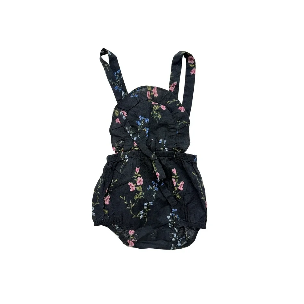 Lil Lemons by For Love and Lemons Baby Girls Floral Romper Black 3-6 M